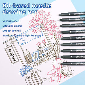 高品质定制细线绘图颜料衬里墨水笔套装毛毡笔尖书法笔，用于素描艺术标记 - Product Image 2