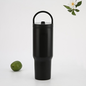 Vasos de acero inoxidable de 30 oz con asa de transporte, impresión UV 3D/5D personalizada en toda la superficie, vaso con pajita. - Product Image 5