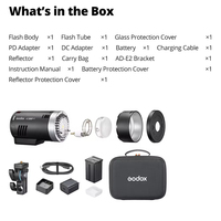 Flash de Fotografía Portátil para Exteriores Godox Ad300pro II, con Control Remoto Inalámbrico, Recargable, 300W, Metálico, Venta al Por Mayor