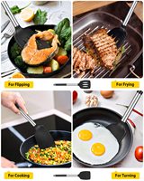 Spatule de tournage en silicone solide durable Ustensile de cuisine résistant à la chaleur Polyvalent Flexible antiadhésif fendu