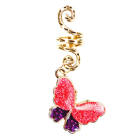 Accessoires Bijoux pour Locs, Breloques Fleur Papillon, Perles de Tresse et Dreadlock à Enroulement Spirale