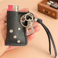 YY briquet porte-porte-clés Camping PU cuir BBQ étui à cigarettes Portable auto-défense outils briquet étui couverture briquets manchon