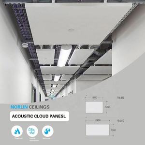 <span class=keywords><strong>Plaque</strong></span> de plafond suspendu acoustique directe d'usine, panneau nuage rond 3D, applications intérieures - Product Image 2