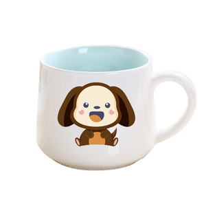 Taza de cerámica GZYSL blanca 3D lindo Animal de dibujos animados hecho a mano taza de café de cerámica 8OZ tazas de café regalo para mamá papá marido esposa <span class=keywords><strong>abuelo</strong></span> - Product Image 2