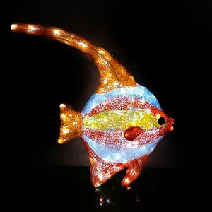 Очаровательные рождественские праздничные украшения, товары для вечеринок, 3D Светодиодная скульптура рыбы