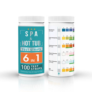 Bandes de test pour spa et bain à remous 6 en 1, 100 bandes, testeur de qualité de l'eau pour piscine et bain - Product Image 1