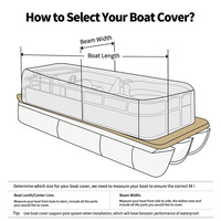 STARRYHEART Couverture de bateau de ponton de pêche étanche 19ft Dinghy Pontoon Boat Cover