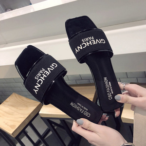 Versión Coreana de zapatillas planas con letras para <span class=keywords><strong>mujer</strong></span>, <span class=keywords><strong>zapatos</strong></span> de playa cómodos, simples y versátiles a la moda en verano - Product Image 6