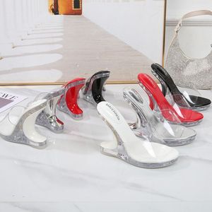 Chaussures Femme Transparentes à Talon Compensé, Mules à Bout Ouvert, Sandales à Talon Haut pour Femme, Robe de Soirée - Product Image 3