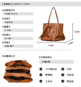 Bolsos cruzados de diseñador de moda, bolsos de hombro de cuero genuino de alta calidad, bolsos de mano casuales para mujer - Product Image 3
