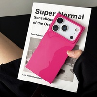Coque de téléphone en TPU souple couleur bonbon fluorescente brillante pour iPhone 16 15 14 13 et iPhone 17 Pro Max, forme carrée