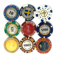 Premium-Qualität Casino-Poker-Set Monte Carlo Pokerchips Minimale Runde Aluminium-Würfel mit Individuellem Logo