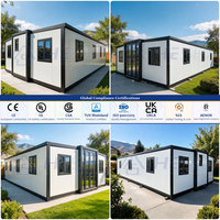 Prix direct usine – Maison conteneur extensible 20 pieds/30 pieds, 4 chambres, 2 salles de bain, bungalow mobile moderne pliable galvanisé