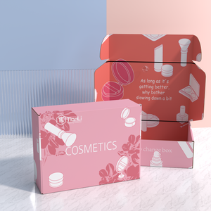 Boîte de papier ondulé rose de conception personnalisée boîte d'emballage de <span class=keywords><strong>maquillage</strong></span> de beauté cosmétique boîte d'expédition d'expédition de soins de la peau - Product Image 1