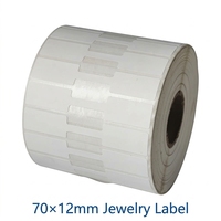 Etiquetas de Joyería Personalizadas de Papel Sintético PET en Forma de I de 70x12 mm, Resistentes al Desgarro, Impermeables, con Transferencia Térmica, para Tiendas de Oro y Plata
