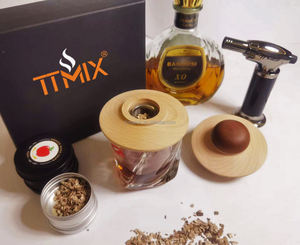 より良い喫煙効果カクテル喫煙者ふた付きドリンク喫煙者、トーチ付きウッドチップスウイスキー4フレーバー - Product Image 2