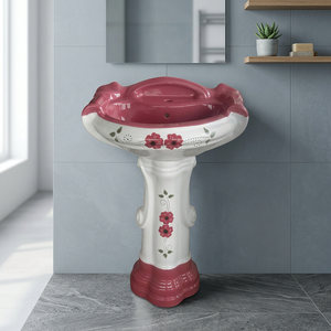 Sterling Colorful Rectangle Ceramic Pedestal Wash Basin Modern Designer Bathroom Sink - Product Image 6