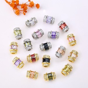 Color Preserving Loose Beads Emerald Cut Zircon Spacer Beads For <b>Bracelet</b> Making <b>Metal</b> Plated Jewelry Components - Product Image 2