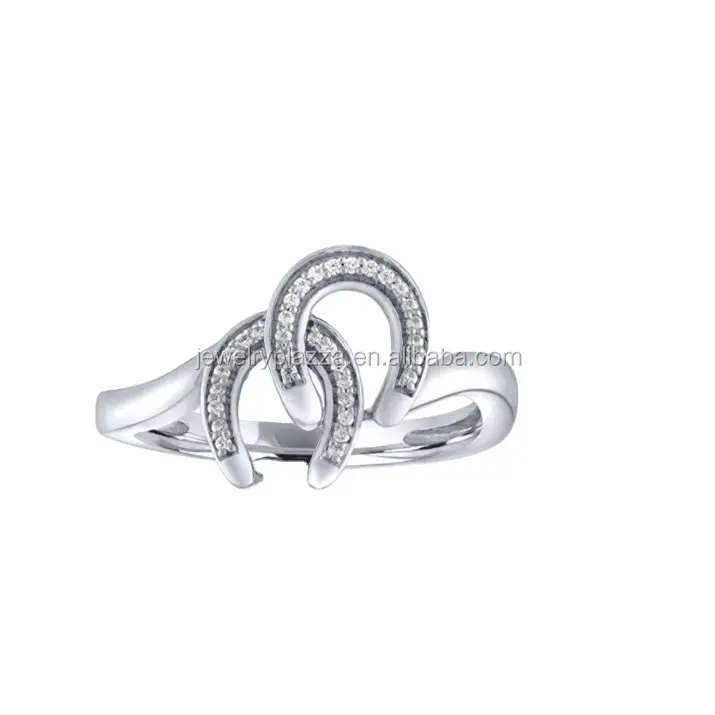 Anello di gioielleria anello unico amante del cavallo 925 argento Sterling a ferro di cavallo anello da donna