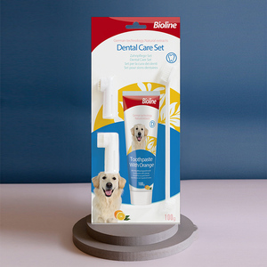Kit dentaire 3-en-1 moderne en plastique écologique pour chats, saveur bœuf, brosse à dents et dentifrice, vente en gros usine - Product Image 2