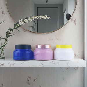 ขวด PET ทรงกลมขนาด 250 มล. <span class=keywords><strong>ส</strong></span>ำหรับบรรจุวา<span class=keywords><strong>ส</strong></span><span class=keywords><strong>ลี</strong></span><span class=keywords><strong>น</strong></span> ฝา<span class=keywords><strong>ส</strong></span>ีทอง  บรรจุภัณฑ์เครื่องสำอางเปล่าแบบพิเศษสำหรับครีมขัดผิว <span class=keywords><strong>ส</strong></span>ีชมพู ขาว ฟ้า-250 กรัม - Product Image 1