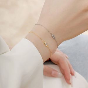 Pulseras de Cadena de Oro de 18K Dylam para Mujer, Pulseras de Plata S925 con Zirconia Rectangular 5A para Mujer - Product Image 4
