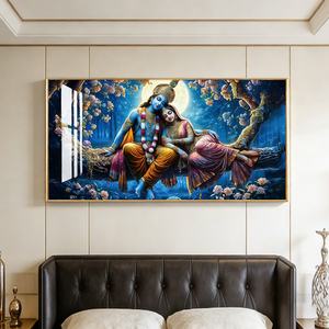 Peinture murale islamique personnalisée de luxe en gros, impression HD, décoration murale pour salon, art mural en porcelaine de cristal - Product Image 5