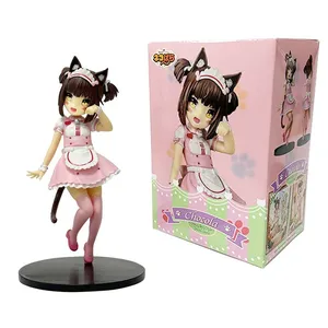 2 gaya 18CM Cos hewan lucu kucing coklat pelayan seksi gadis Manga Figurine NEKOPARA Jepang kartun PVC Anime tokoh mainan