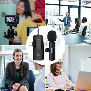 Micrófono Lavalier inalámbrico K15 Micrófono de solapa de transmisión Transmisión en vivo Teléfono para juegos Micrófono Reducción de ruido 3 en 1 Negro - Product Image 5