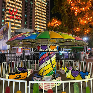 <span class=keywords><strong>Silla</strong></span> Voladora Giratoria con Forma de Paraguas Arcoíris, con Asientos en Forma de Corazón y Luces LED para Parques Infantiles - Product Image 3