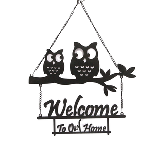 Hibou en métal découpé au laser noir, finition peinte à la main, personnalisable, décoration de jardin, art mural suspendu pour extérieur, cadeaux uniques pour Pâques - Product Image 3