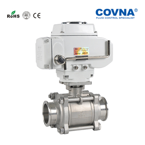 Vanne à boisseau sphérique motorisée COVNA DN40 1,5 pouce 3 pièces 1000 WOG 12V DC en acier inoxydable 316 avec actionneur électrique - Product Image 2