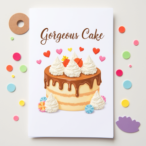 Carte de voeux colorée et festive "Gorgeous Cake" Dessert <span class=keywords><strong>Illustration</strong></span> - Product Image 3