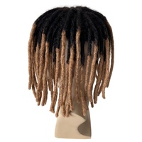 Systèmes de cheveux humains vierges brésiliens # Dreadlocks couleur T1b/27, 10 pouces, toupet en dentelle pour hommes noirs