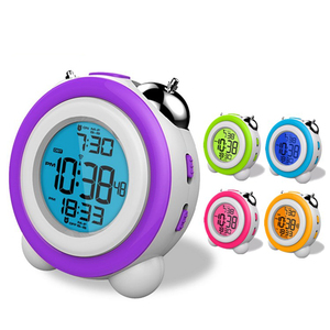 KH-CL041 12 Inch Hai Báo Động Trẻ Em Ngủ Huấn Luyện Viên <span class=keywords><strong>LCD</strong></span> Kỹ Thuật Số Snooze Điện Tử Twin Chuông Bảng Đồng Hồ - Product Image 3