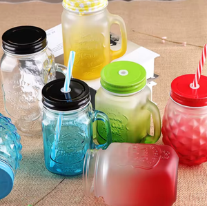Nhà Máy Giá Khắc Thiết Kế 500Ml Thủy Tinh Mason Jar Với Rơm & Nắp Nóng Bán An Toàn Thực Phẩm Uống Lọ Cho Nước Trái Cây Lạnh Trà Món Tráng Miệng - Product Image 5