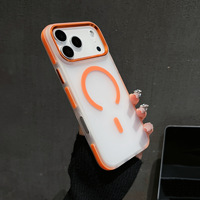 Coque de luxe mate translucide pour téléphones mobiles iPhone 17 Air 16 Pro Max, étui magnétique en acrylique avec protection métallique de l'appareil photo