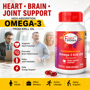 Complément alimentaire d'huile de krill Omega 3 OEM, 130 gélules molles avec huile de poisson pour adultes, soutient la santé - Product Image 2