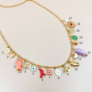 Nuevo Collar Bohemio de Moda Europea y Americana con Colgante de Concha y Cadena de Boca Suelta DIY, Chapado al Vacío en Oro 18K y Acero Inoxidable - Product Image 6