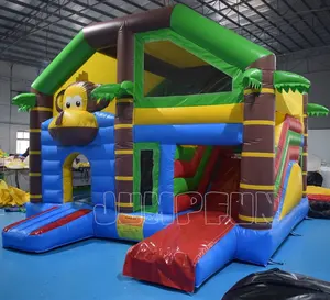 Khỉ Nhảy Nhà Trượt 8-10 Trẻ Em Jungle Inflatable Combo Nảy Nhà