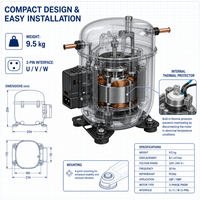 Compresor de Refrigeración de Alta Eficiencia FLD165NAMA FLD165NBMA R600a 0-220V para Refrigerador
