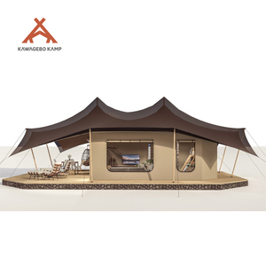 Membrane PVDF permanente Kawagebo Kamp (KK) Luxe 132 ㎡   Tente <span class=keywords><strong>de</strong></span> glamping Safari avec <span class=keywords><strong>salle</strong></span> <span class=keywords><strong>de</strong></span> <span class=keywords><strong>bain</strong></span> privée pour 3-4 personnes - Product Image 2