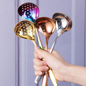 Roestvrijstalen Soepschelp En Vergiet 2-In-1 Party Hotpot Met Lange Steel En Grote Poedersoeplepel Groothandel - Product Image 2