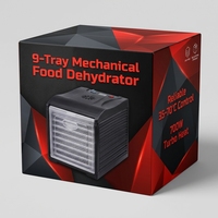 9-Tray RVS Klassieke Voedseldehydrator - 700W Turbo Power - Professionele Jerky & Fruitdroger - BPA Vrij - Huishoudelijk Gebruik