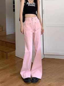 Vente chaude femmes été jeans décontractés <span class=keywords><strong>taille</strong></span> haute Nylon/coton respirant dégradé couleur solide teinture lavable Logo XL <span class=keywords><strong>taille</strong></span> - Product Image 4