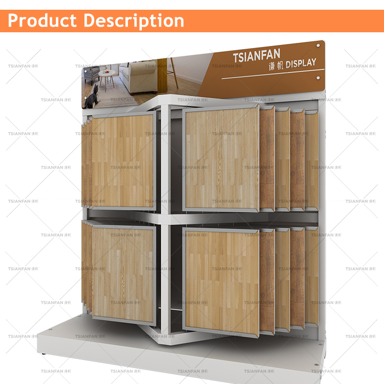 Quality Custom Display Floor Holder Turning-Page Wood Flooring Rack Tile Showroom Exhibition Laminate Parquet Wooden Floor Stand