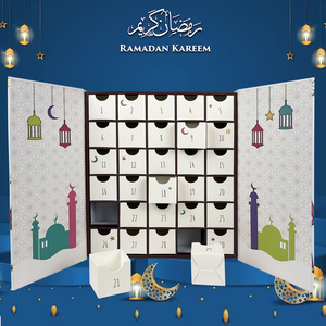 Décorations islamiques Calendrier du Ramadan 2024 Tiroirs Boîte cadeau Eid Mubarak Boîtes de calendrier de l'Avent vides pour enfants Compte à rebours de 30 jours - Product Image 6