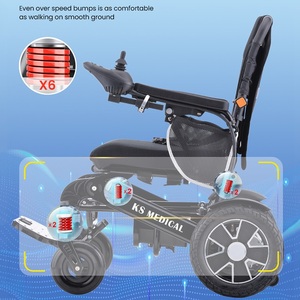 Silla de Ruedas Eléctrica KSM-606 con Marco Rígido de Aluminio, Desmontable, con Batería, Absorción de Impactos, Diseño Plegable, para Viajes al Aire Libre, Automática - Product Image 4