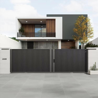 Portail coulissant automatique moderne en aluminium thermolaqué 3x2m pour entrée de villa et jardin