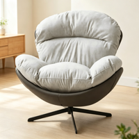 Fauteuil à bascule pivotant moderne et minimaliste en métal avec accoudoirs, chaise de loisirs de luxe léger pour salon, chambre et balcon
